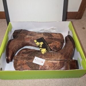 New Brown Leather Cowboy Boots